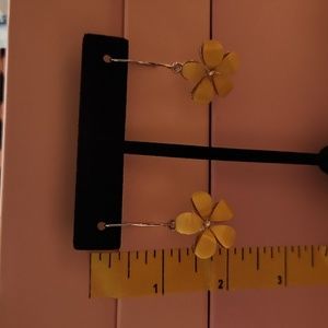 Yellow Flower Drop Earrings
